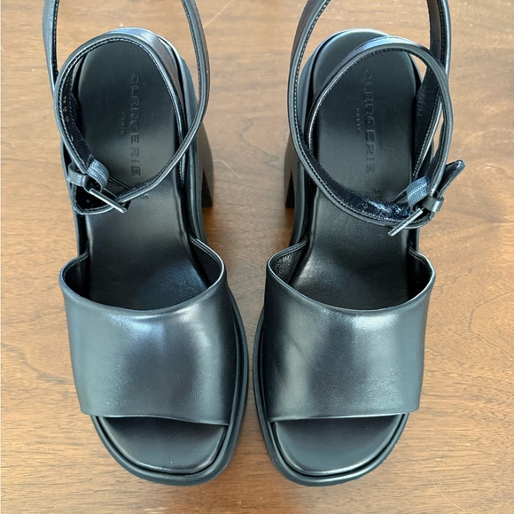 NWT BLACK ROBERT CLERGERIE NOE lambskin Platform Sandals - US SIZE 9 - Picture 9 of 10